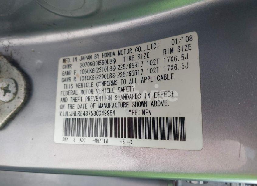 Photo 9 of 2008 Honda Cr-v EX-L (VIN JHLRE48758C049984)