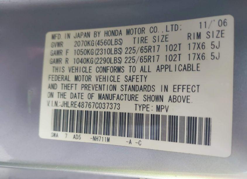 Photo 9 of 2007 Honda Cr-v EX-L (VIN JHLRE48767C037373)