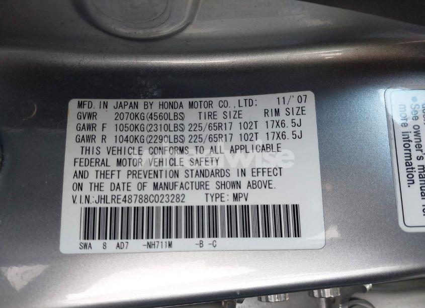 Photo 9 of 2008 Honda Cr-v EX-L (VIN JHLRE48788C023282)