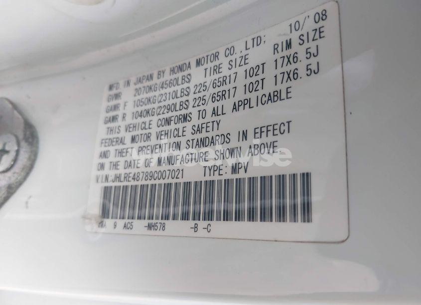 Photo 9 of 2009 Honda Cr-v EX-L (VIN JHLRE48789C007021)