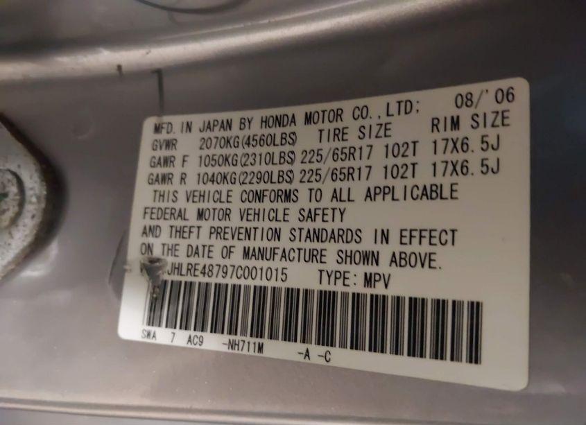 Photo 9 of 2007 Honda Cr-v EX-L (VIN JHLRE48797C001015)