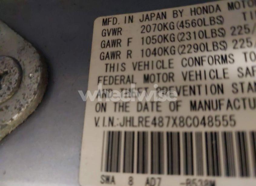 Photo 9 of 2008 Honda Cr-v EX-L (VIN JHLRE487X8C048555)