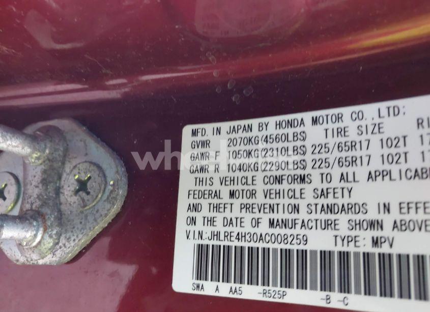 Photo 9 of 2010 Honda Cr-v LX (VIN JHLRE4H30AC008259)