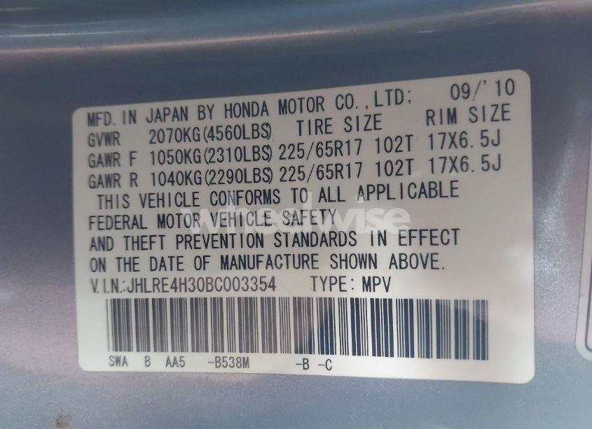 Photo 9 of 2011 Honda Cr-v LX (VIN JHLRE4H30BC003354)