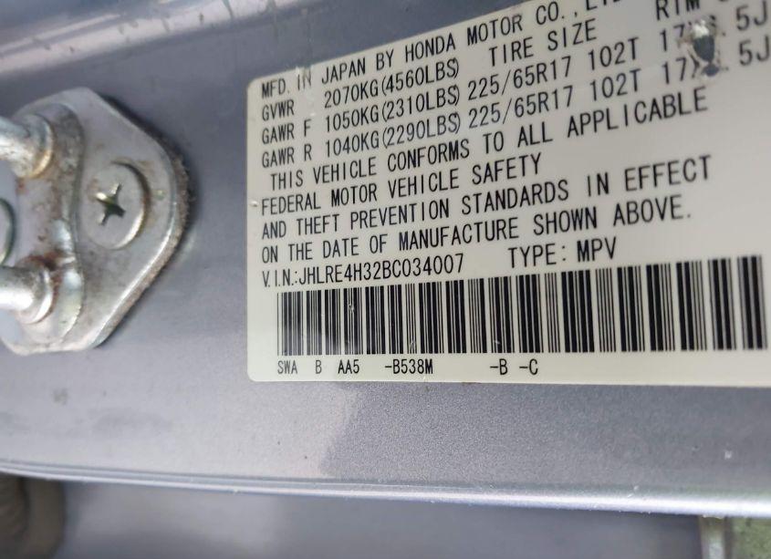 Photo 9 of 2011 Honda Cr-v LX (VIN JHLRE4H32BC034007)