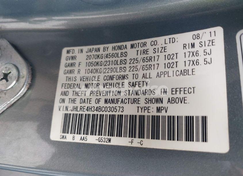 Photo 9 of 2011 Honda Cr-v LX (VIN JHLRE4H34BC030573)