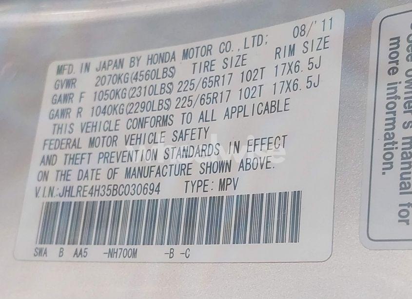 Photo 9 of 2011 Honda Cr-v LX (VIN JHLRE4H35BC030694)