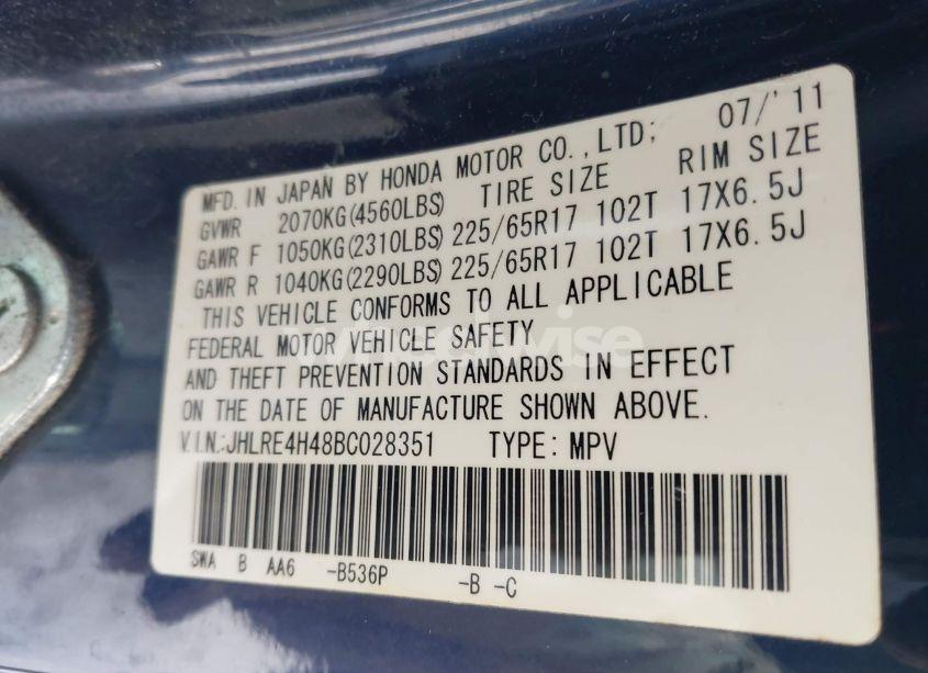 Photo 9 of 2011 Honda Cr-v SE (VIN JHLRE4H48BC028351)