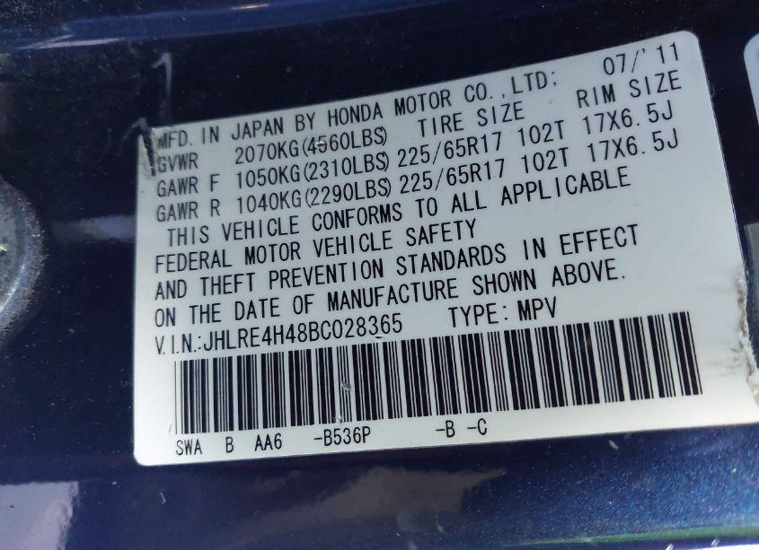 Photo 9 of 2011 Honda Cr-v SE (VIN JHLRE4H48BC028365)