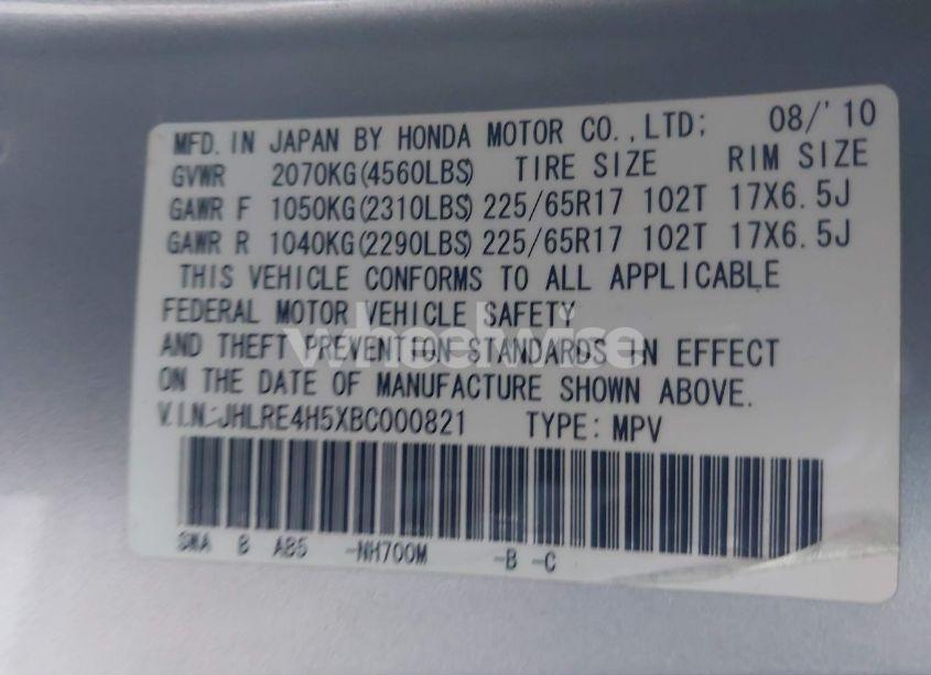 Photo 9 of 2011 Honda Cr-v EX (VIN JHLRE4H5XBC000821)