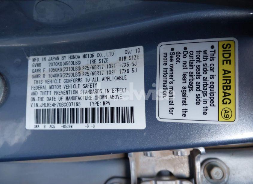 Photo 9 of 2011 Honda Cr-v EX-L (VIN JHLRE4H70BC007195)