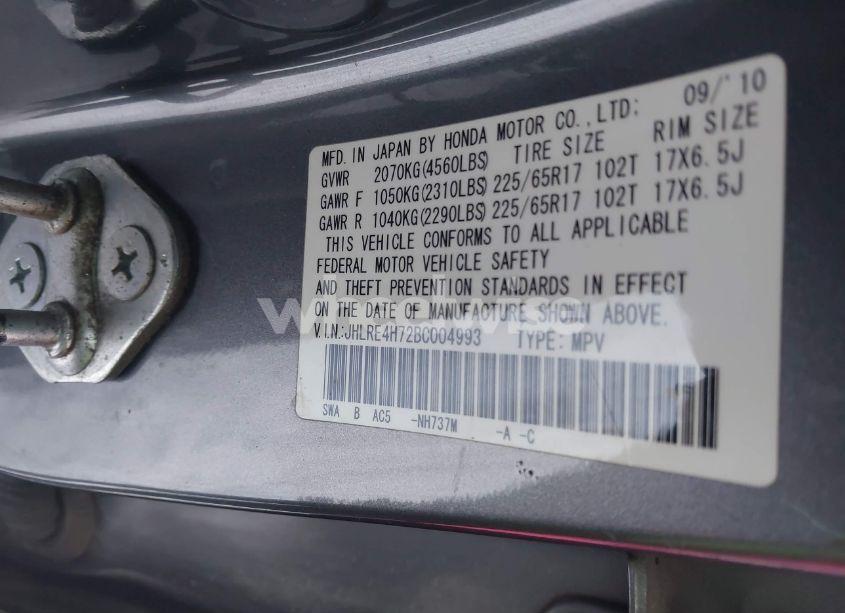 Photo 9 of 2011 Honda Cr-v EX-L (VIN JHLRE4H72BC004993)