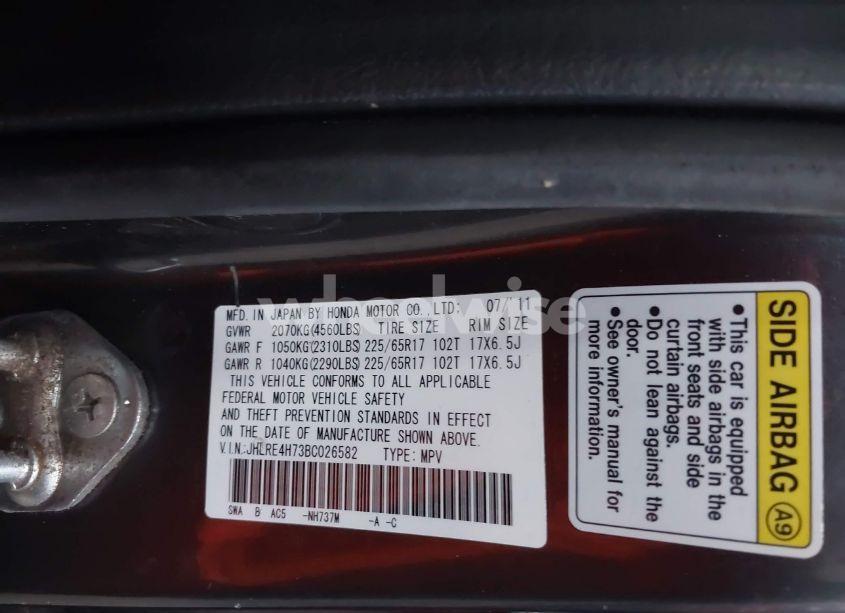 Photo 9 of 2011 Honda Cr-v EX-L (VIN JHLRE4H73BC026582)