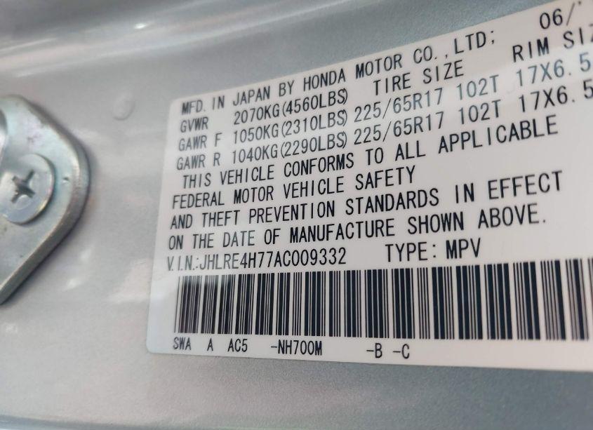 Photo 9 of 2010 Honda Cr-v EX-L (VIN JHLRE4H77AC009332)
