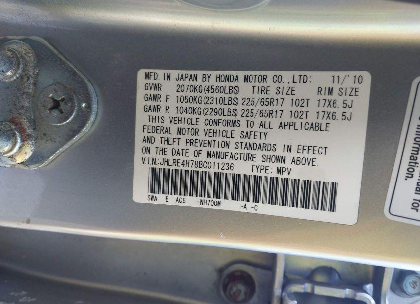 Photo 9 of 2011 Honda Cr-v EX-L (VIN JHLRE4H78BC011236)