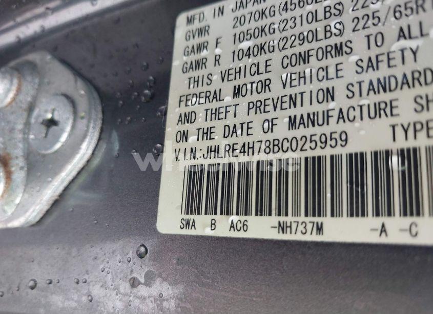 Photo 9 of 2011 Honda Cr-v EX-L (VIN JHLRE4H78BC025959)