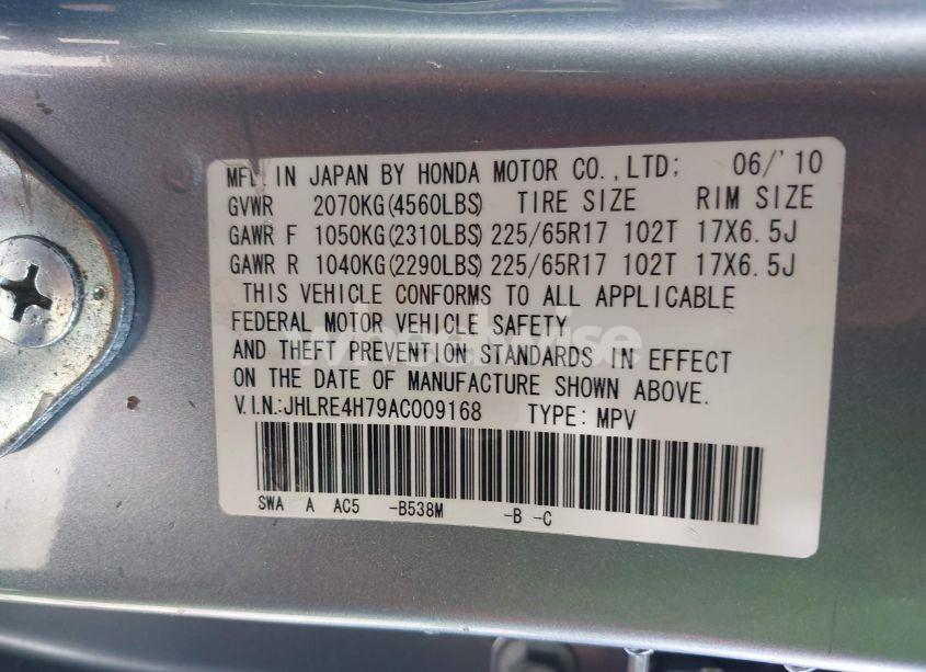 Photo 9 of 2010 Honda Cr-v EX-L (VIN JHLRE4H79AC009168)