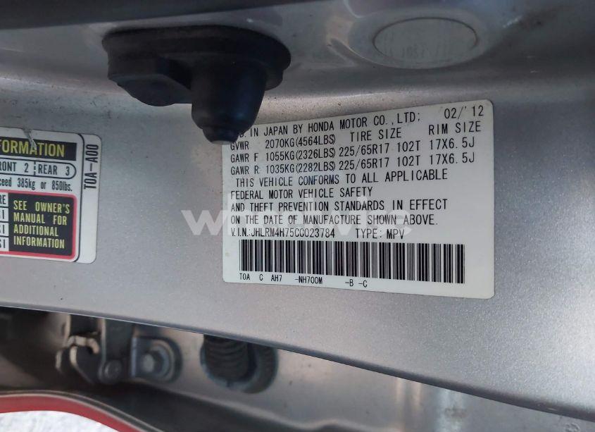 Photo 9 of 2012 Honda Cr-v EX-L (VIN JHLRM4H75CC023784)