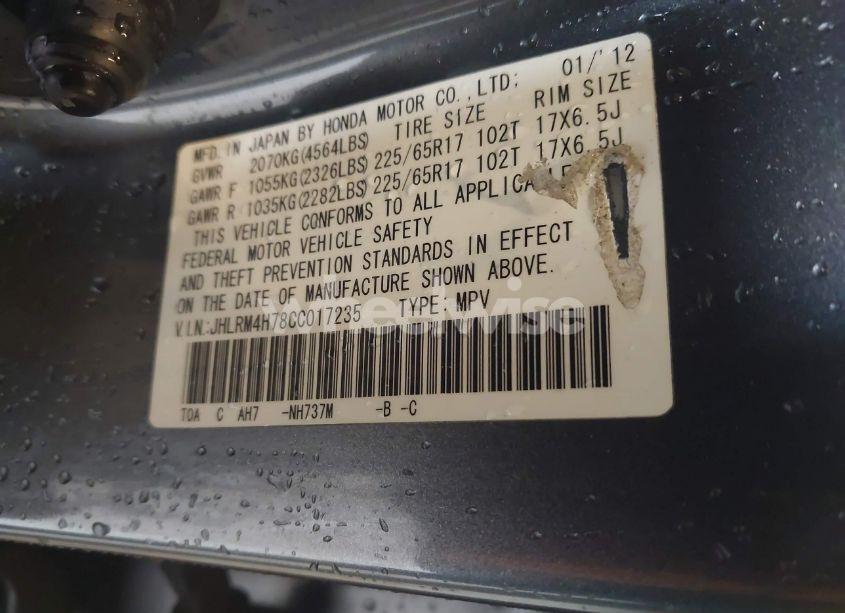 Photo 9 of 2012 Honda Cr-v EX-L (VIN JHLRM4H78CC017235)