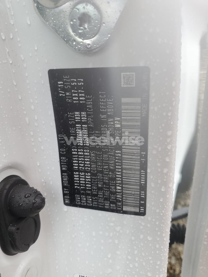 Photo 13 of 2019 HONDA CR-V TOURING (VIN JHLRW2H98KX017159)