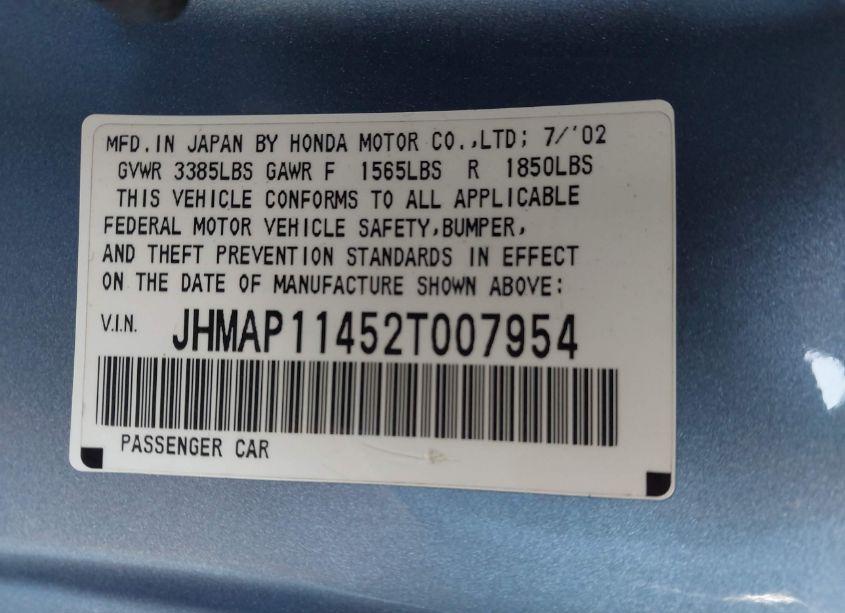 Photo 9 of 2002 Honda S2000 (VIN JHMAP11452T007954)