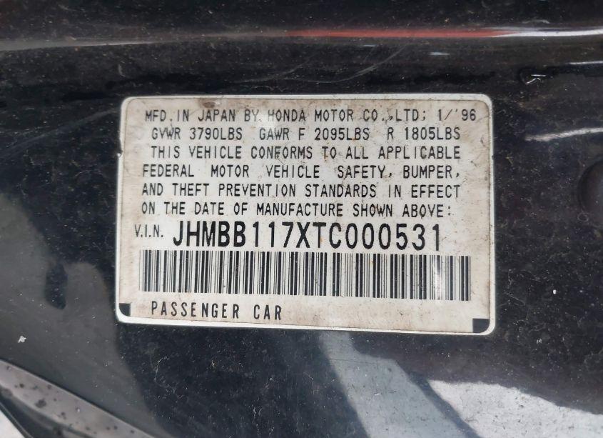 Photo 9 of 1996 Honda Prelude SR-V (VIN JHMBB117XTC000531)