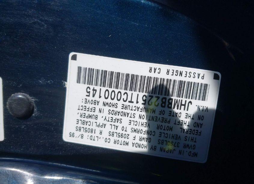 Photo 9 of 1996 Honda Prelude SI/SR (VIN JHMBB2251TC000145)