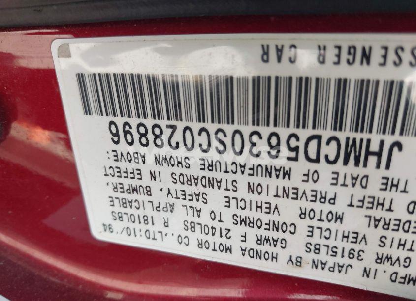 Photo 9 of 1995 Honda Accord LX (VIN JHMCD5630SC028896)