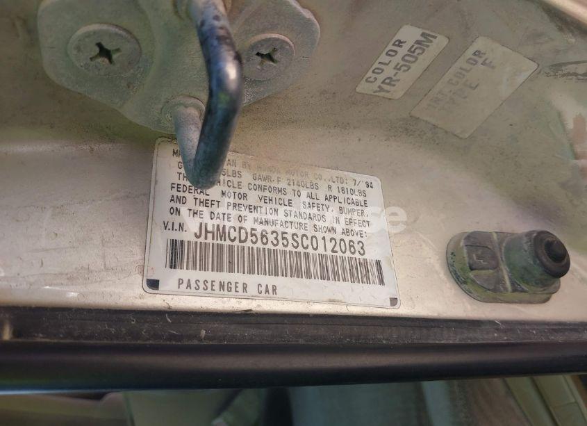 Photo 9 of 1995 Honda Accord LX (VIN JHMCD5635SC012063)