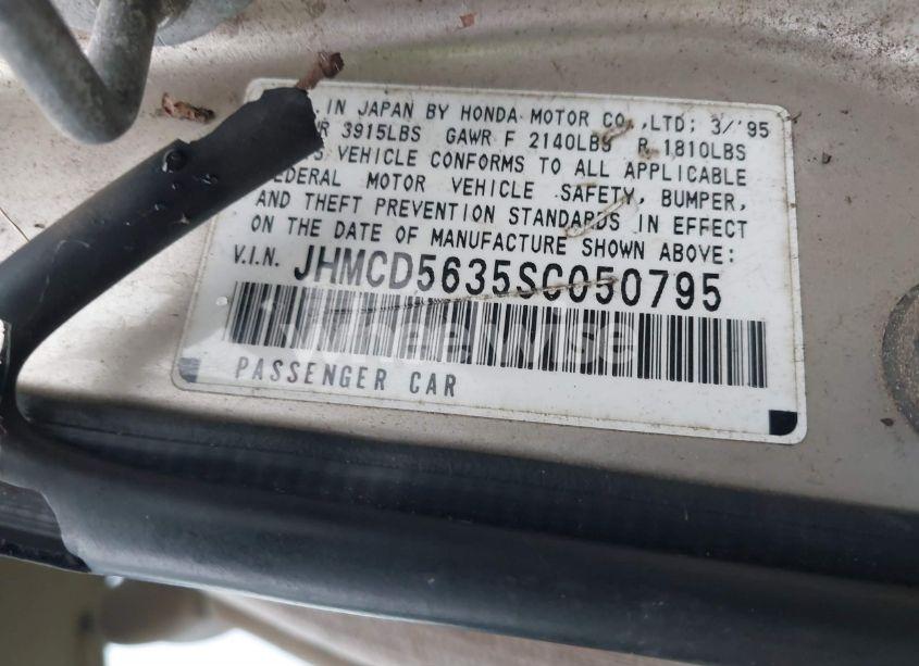 Photo 9 of 1995 Honda Accord LX (VIN JHMCD5635SC050795)