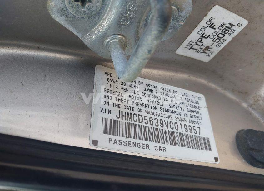 Photo 9 of 1997 Honda Accord LX (VIN JHMCD5639VC019957)