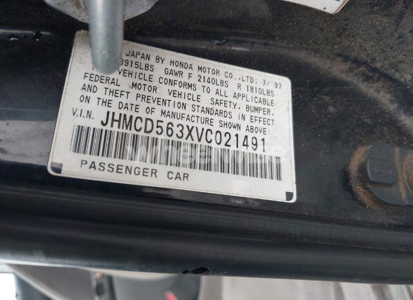 Photo 9 of 1997 Honda Accord LX (VIN JHMCD563XVC021491)