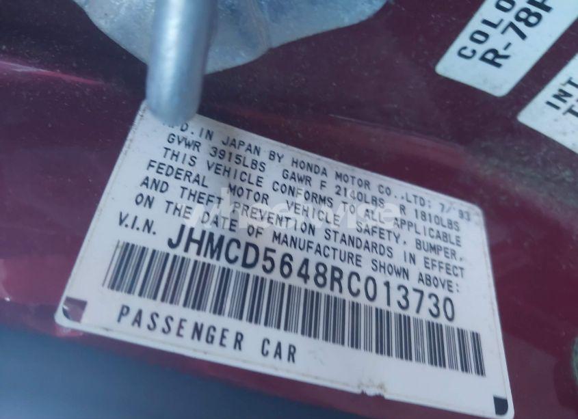 Photo 9 of 1994 Honda Accord LX (VIN JHMCD5648RC013730)