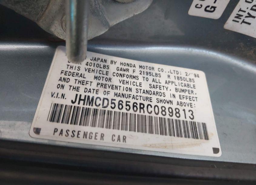 Photo 9 of 1994 Honda Accord EX (VIN JHMCD5656RC089813)