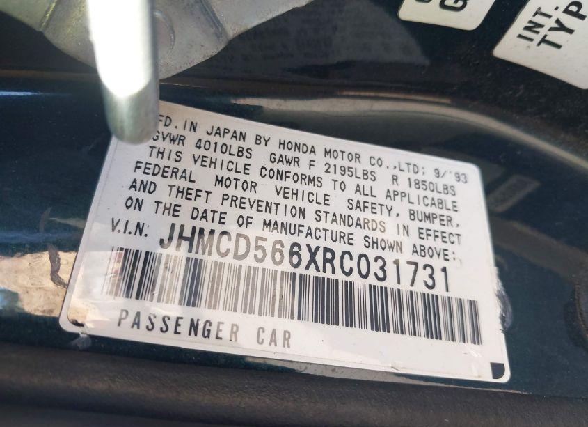 Photo 9 of 1994 Honda Accord EX (VIN JHMCD566XRC031731)