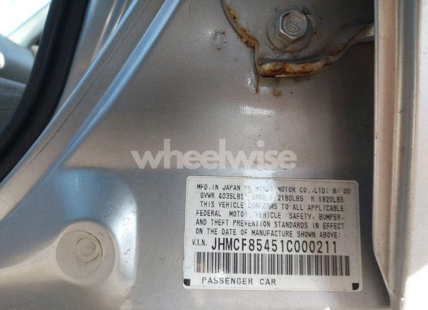 Photo 9 of 2001 Honda Accord 2.3 DX (VIN JHMCF85451C000211)