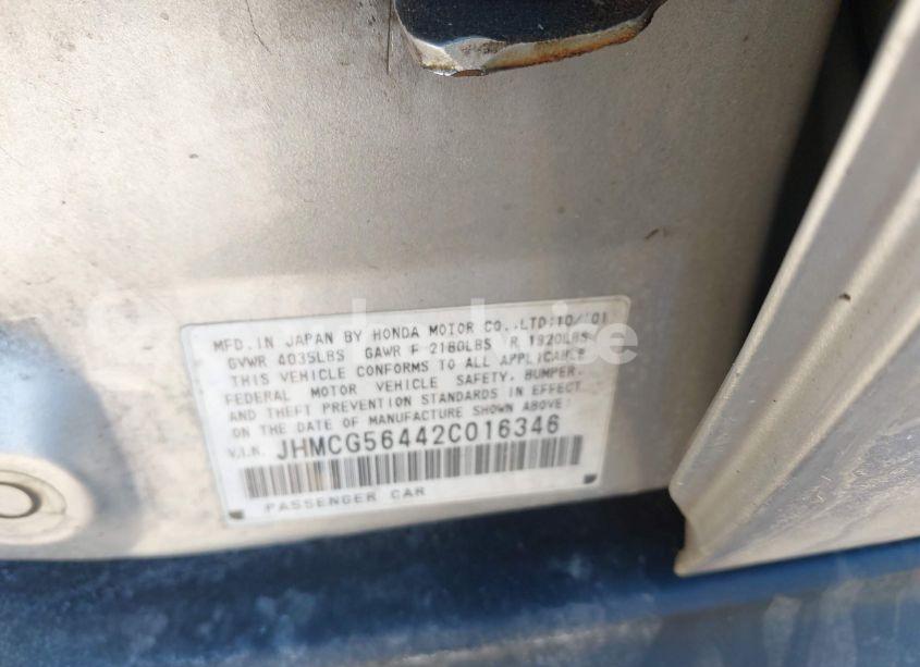 Photo 9 of 2002 Honda Accord 2.3 LX (VIN JHMCG56442C016346)