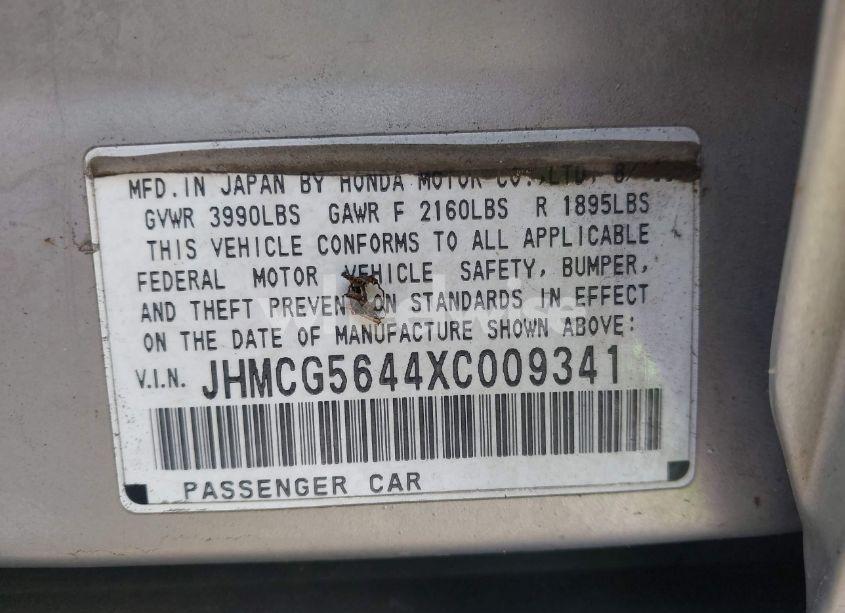 Photo 9 of 1999 Honda Accord LX (VIN JHMCG5644XC009341)