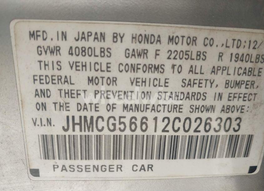 Photo 9 of 2002 Honda Accord 2.3 EX (VIN JHMCG56612C026303)