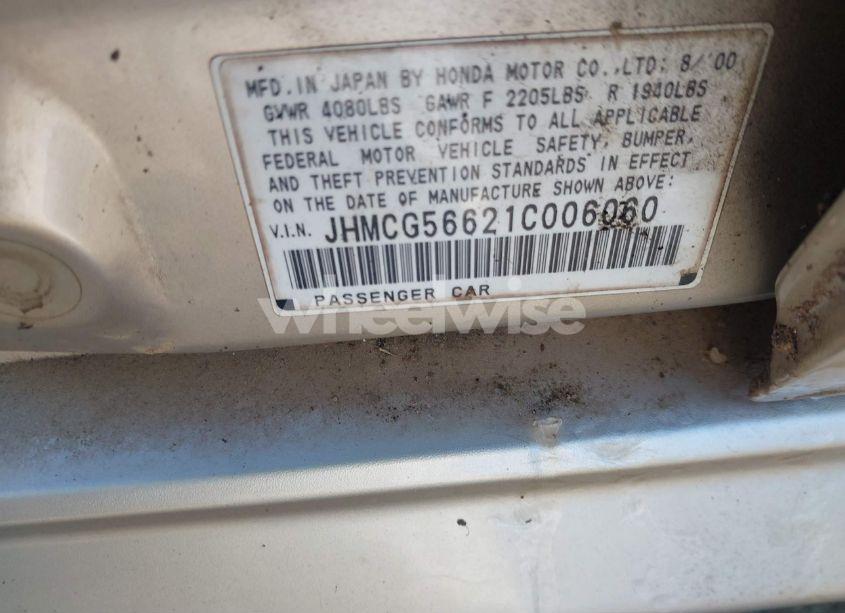 Photo 9 of 2001 Honda Accord 2.3 EX (VIN JHMCG56621C006060)