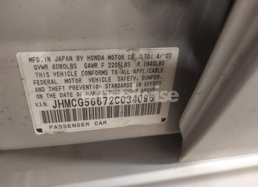 Photo 9 of 2002 Honda Accord 2.3 EX (VIN JHMCG56672C034096)