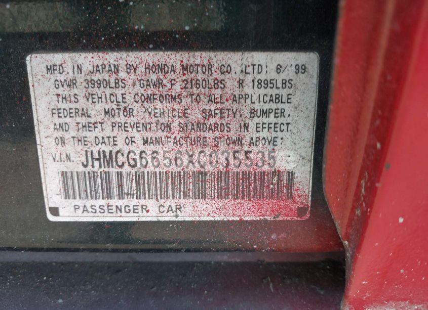 Photo 9 of 1999 Honda Accord LX (VIN JHMCG6656XC035535)