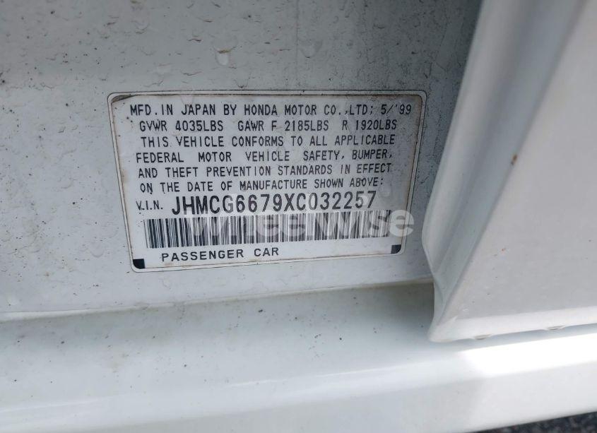 Photo 9 of 1999 Honda Accord EX (VIN JHMCG6679XC032257)