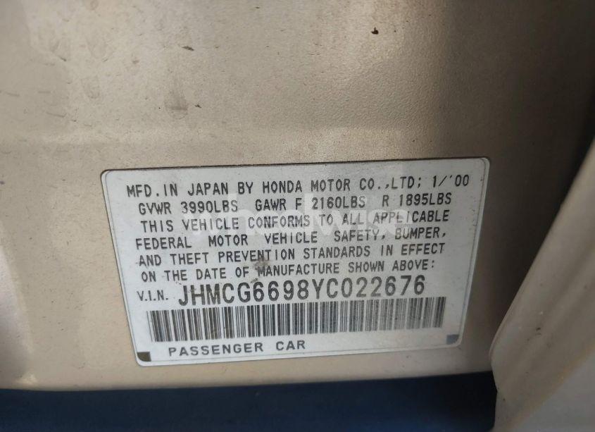 Photo 9 of 2000 Honda Accord 2.3 SE (VIN JHMCG6698YC022676)