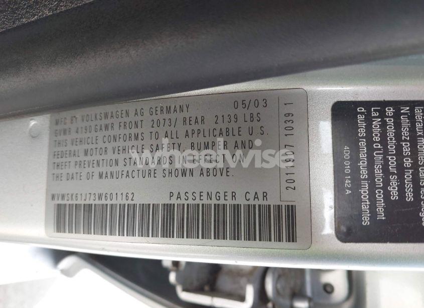 Photo 9 of 2003 Volkswagen Jetta GLS 2.0L (VIN JHMCM56303C******)