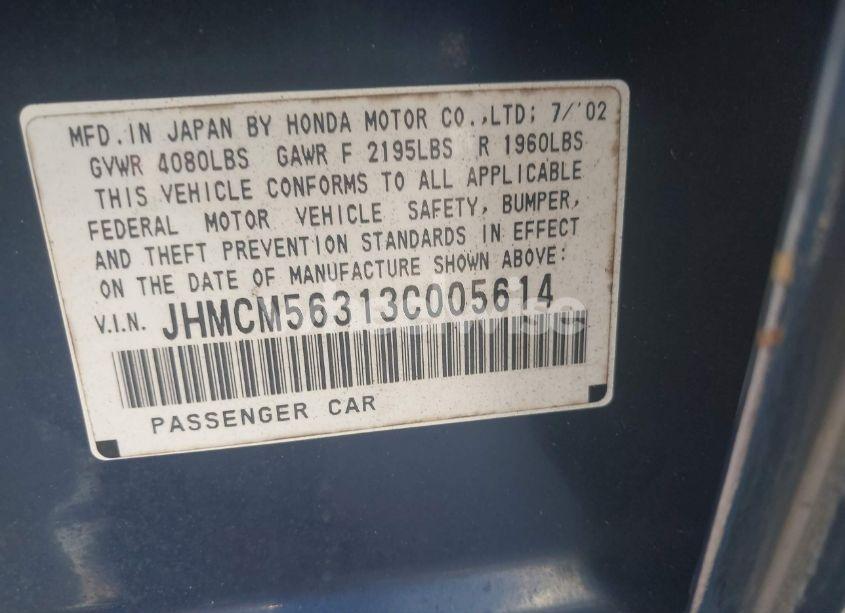 Photo 9 of 2003 Honda Accord 2.4 LX (VIN JHMCM56313C005614)