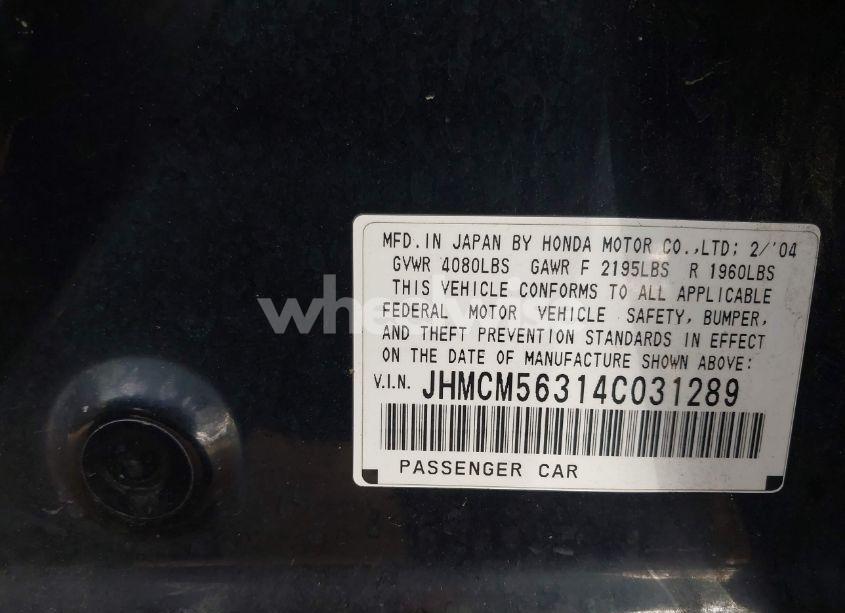 Photo 9 of 2004 Honda Accord 2.4 LX (VIN JHMCM56314C031289)