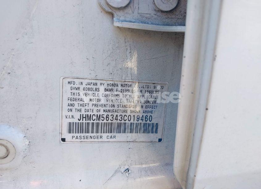 Photo 9 of 2003 Honda Accord 2.4 LX (VIN JHMCM56343C019460)