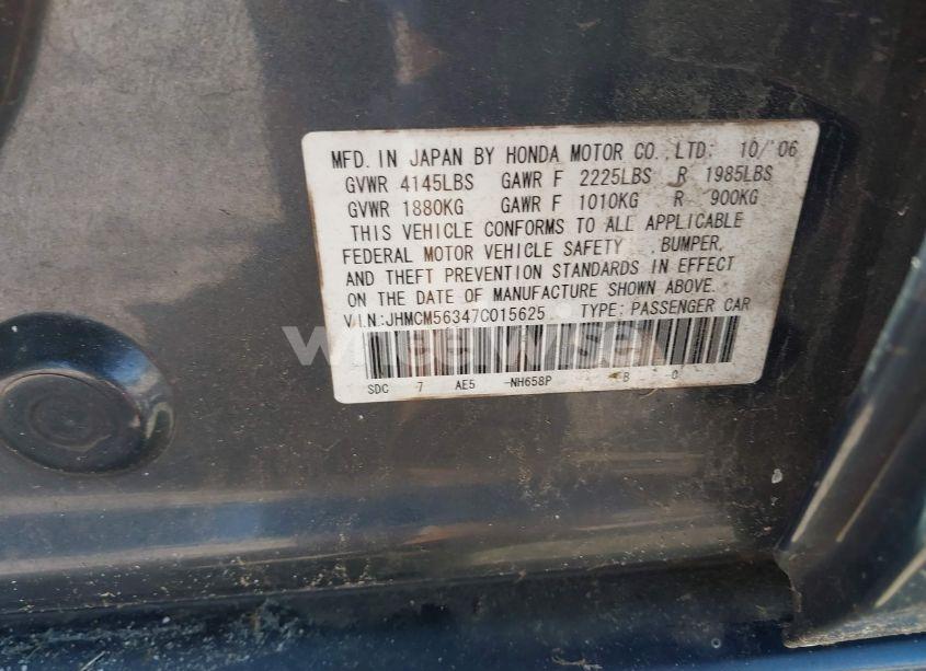 Photo 9 of 2007 Honda Accord 2.4 SE (VIN JHMCM56347C015625)