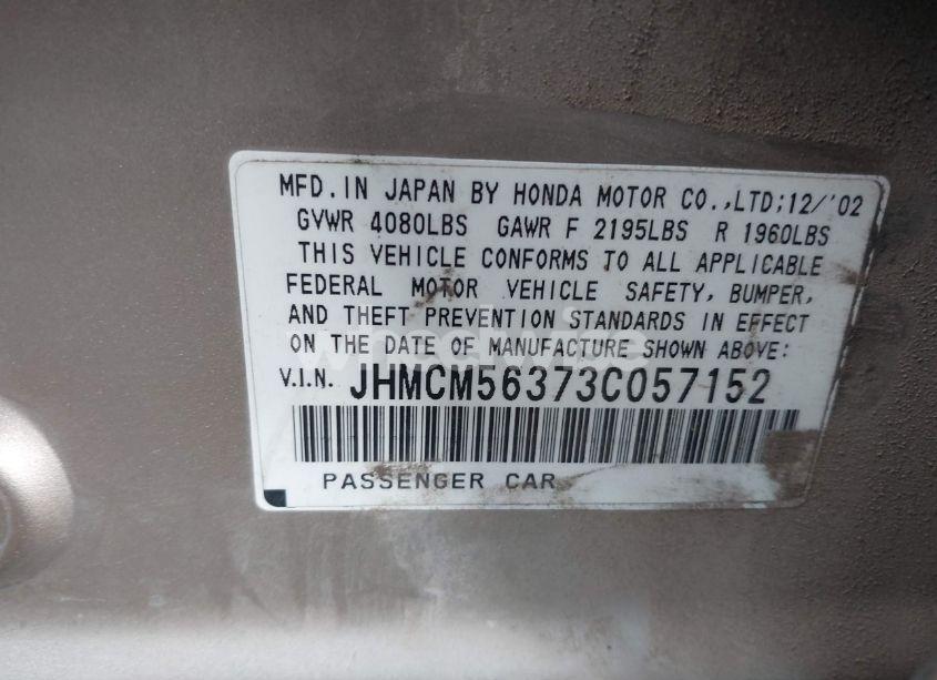 Photo 9 of 2003 Honda Accord 2.4 LX (VIN JHMCM56373C057152)